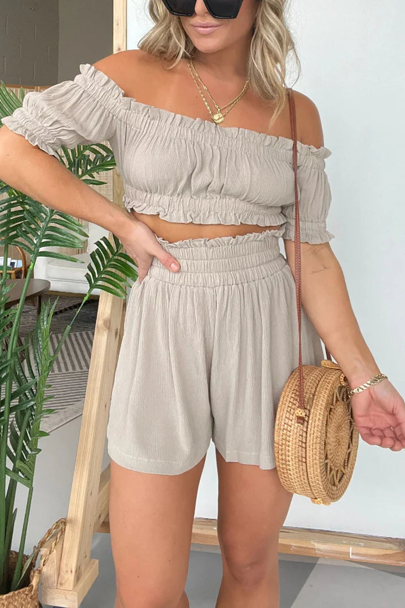 Girl Crush Mini Shorts Set Light Olive