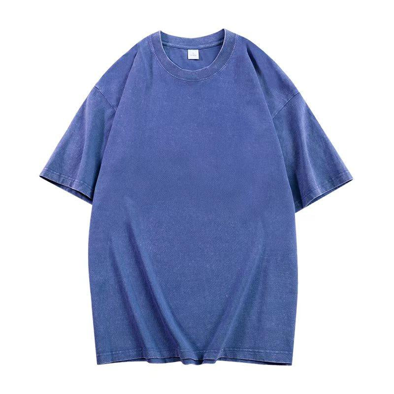 Holafish Men'S Oversized Cotton T-Shirts,Unisex Loose-Fit Short Sleeve Basic Mineral Wash Oversized Streetwear Baggy Menswear Crewneck Casual Plain